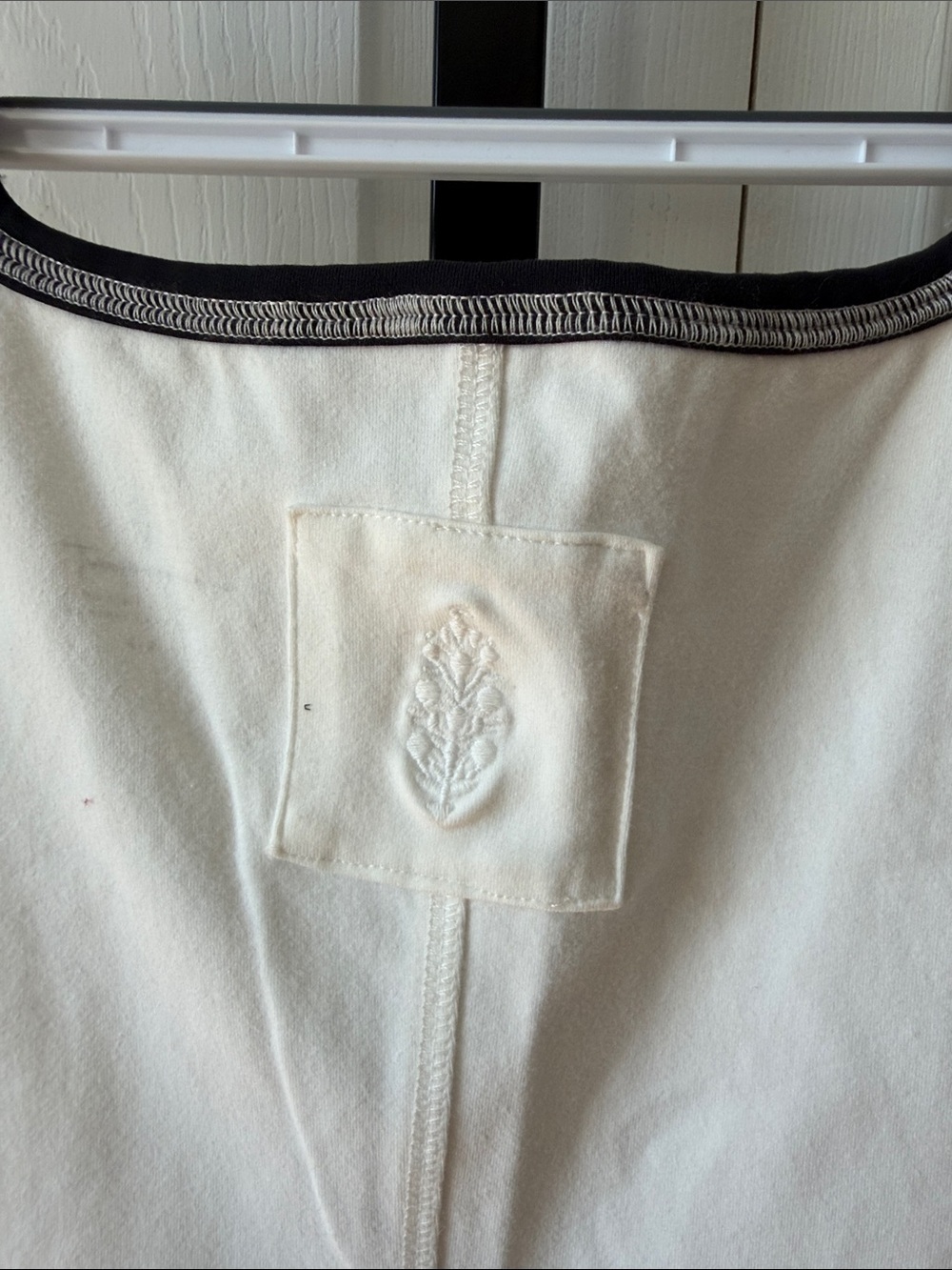 New Free People Movement White Contrast Trim Tank Top with Button Placket - Picture 7 of 10